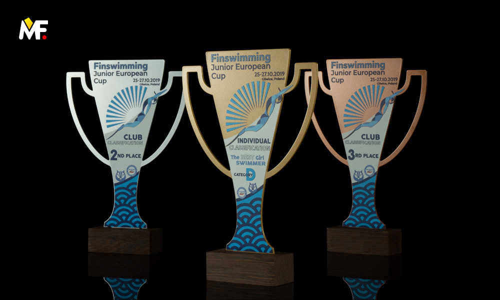 Sets of trophies for Finswimming